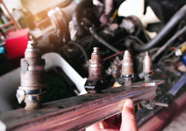istock Close up of old broken LPG gas injectors 1418100002