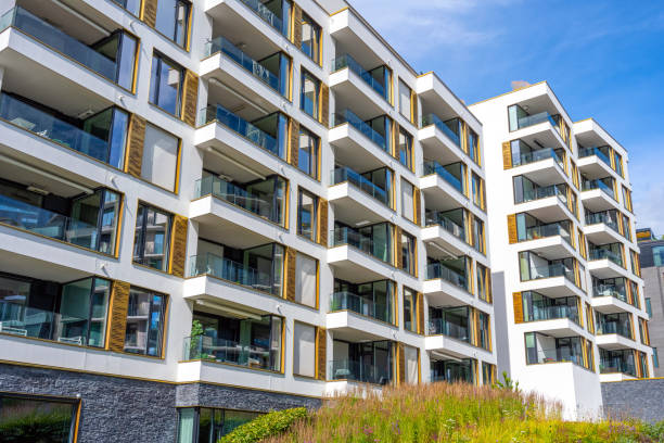 istock Modern white apartment buildings 1418101076