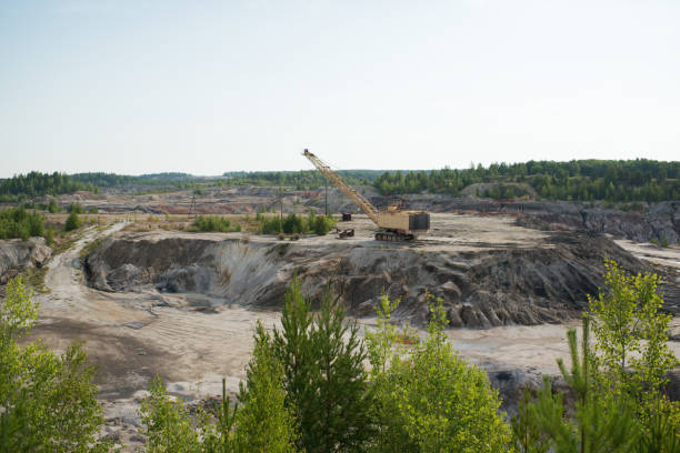 istock Clay quarry, human influence on nature. 1418103661