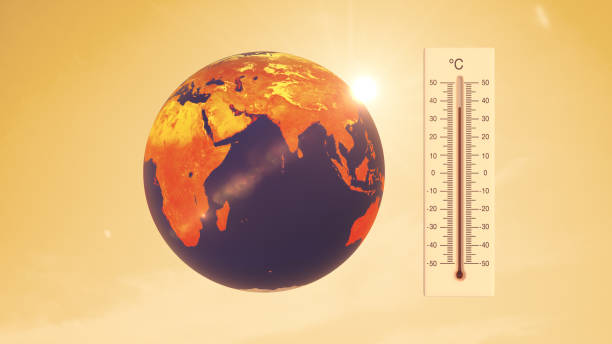 istock Global warming background with thermometer and earth 1418106525