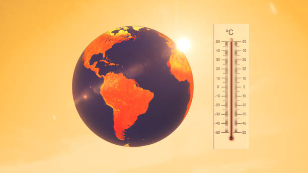 istock Global warming background with thermometer and earth 1418106528