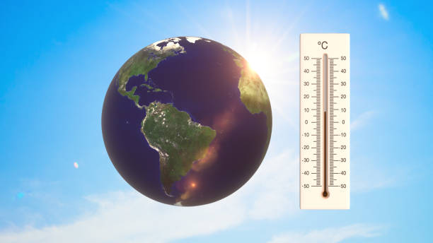 istock Global warming background with thermometer and earth 1418106530