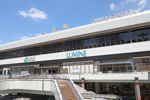 Omiya Station and the square in front of the station.\nOmiya Station is a passenger railway station located in Omiya-ku, Saitama, Japan. \nIt is a major interchange station.