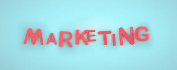 Word marketing made of letters isolated on background