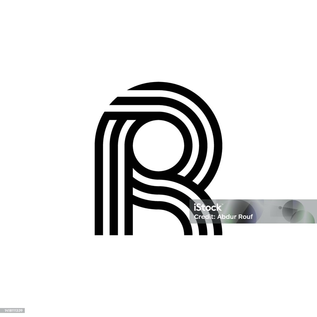 Modern Monogram R Modern Letter R Monogram Logo Design Stock Illustration - Download ...