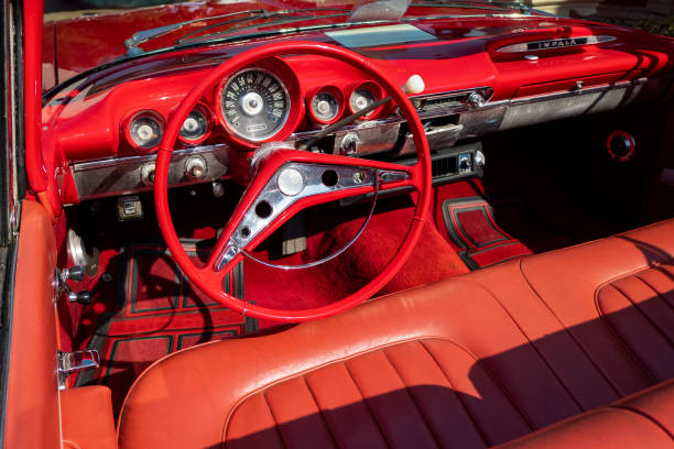 istock Interior of classic vintage car 1418112413