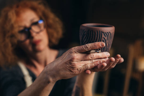 woman sculptor working in her atelier