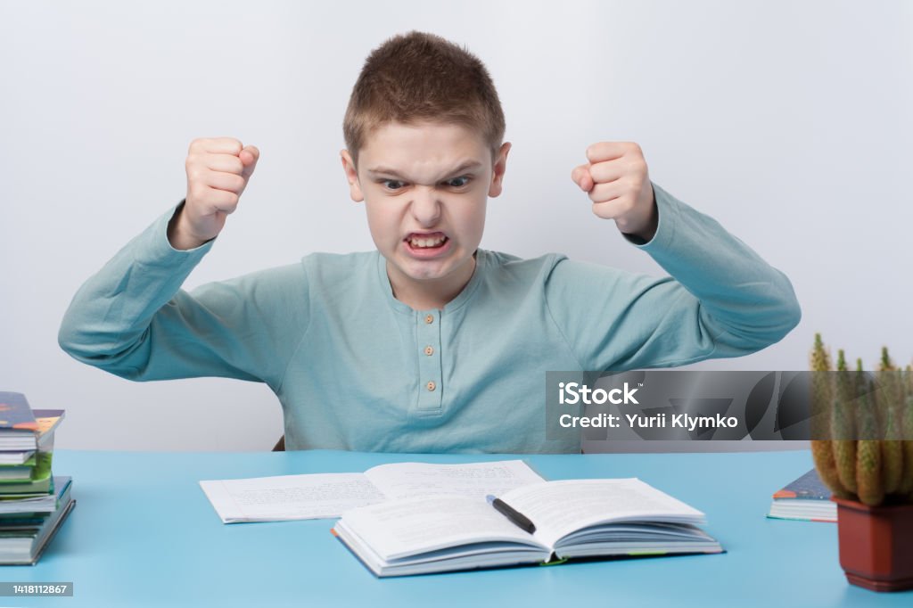 Student Behavior Aggression Pupils Aggression During A Lesson Stock Photo - Download Image Now - 12 ...