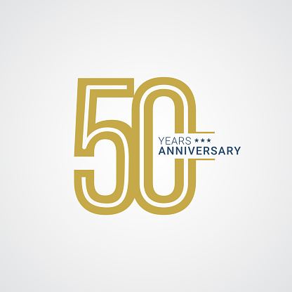 50 years anniversary badge vector illustration