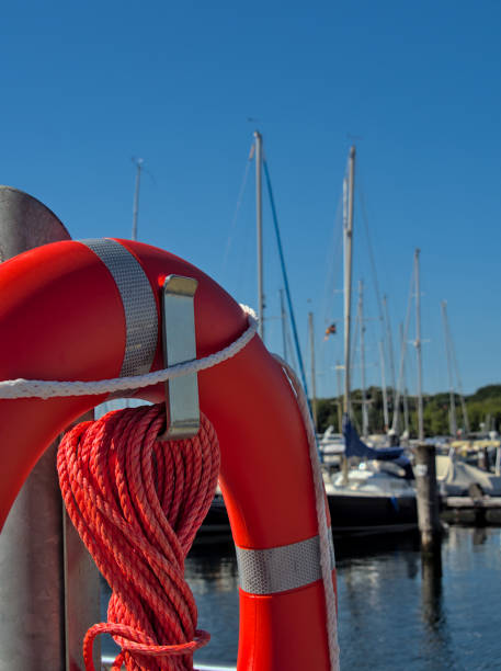 istock Life ring in yacht harbor 1418116369