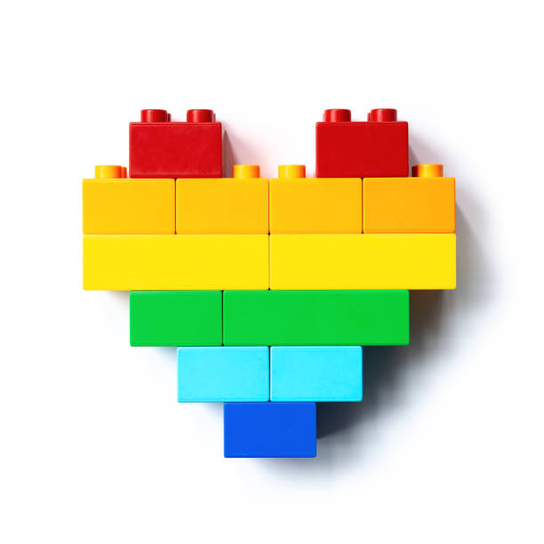 istock Rainbow color hearts from blocks 1418116982