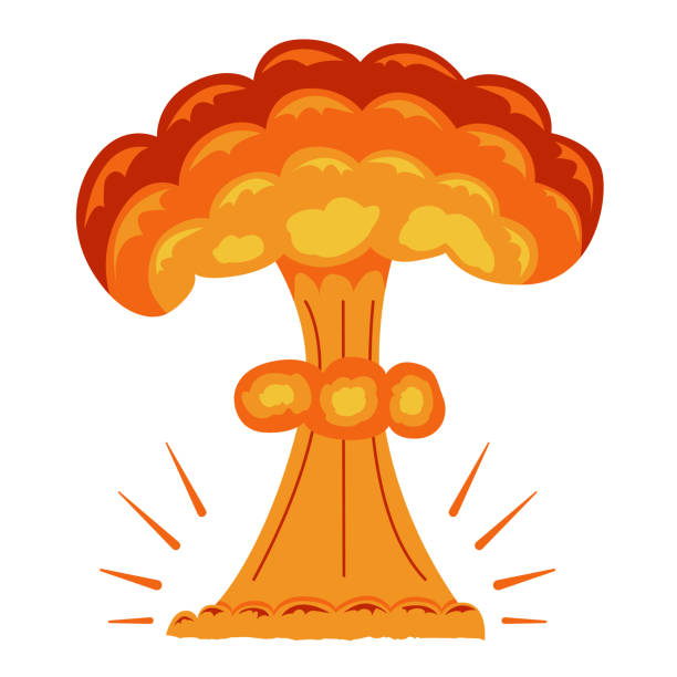 istock Nuclear explosion. Image of an explosion in the form of a mushroom for comics and anime. Cartoon. Vector. 1418121705