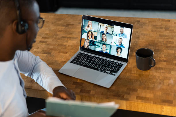 istock Business team in video conference. 1418128054