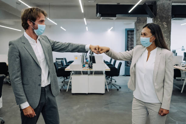 istock Business people greeting during COVID-19 pandemic 1418128076