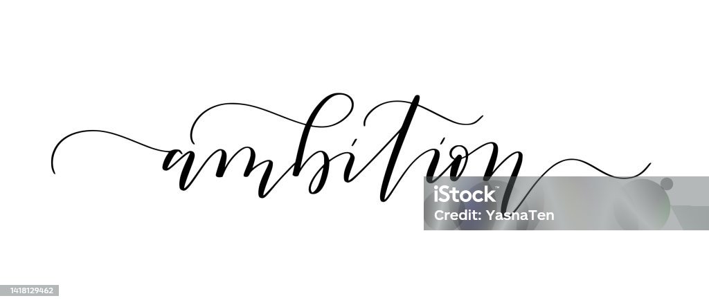 Ambition Script Lettering Ambition Modern Calligraphy Cute Design Stock Illustration - Download ...