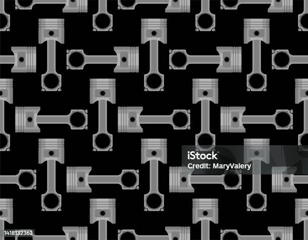 Engine Patteren Vector Engine Piston Pattern Seamless Motorcycle Pistons Background Car ...