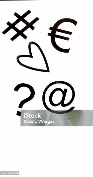 Vertical Abstract Symbols Pattern Stock Photo - Download Image Now - Abstract, Backgrounds, Black Color