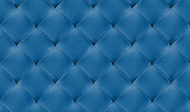 istock Blue natural leather background, classic checkered pattern for furniture, wall, headboard 1418137097