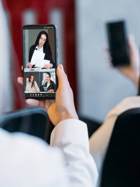istock video conference virtual meeting colleagues phone 1418140888