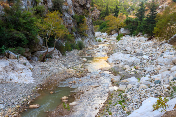 View of a mountain river in Kesme Bogaz canyon, Antalya province in Turkey View of a mountain river in Kesme Bogaz canyon, Antalya province in Turkey bogaz stock pictures, royalty-free photos & images