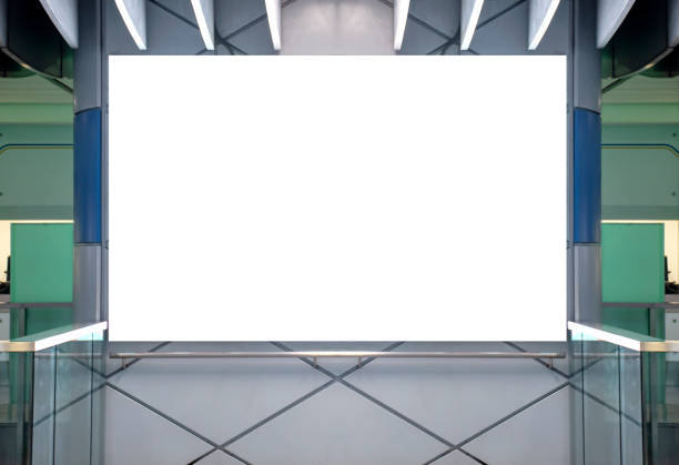 istock Billboard with mock up white screen at subway station 1418154349