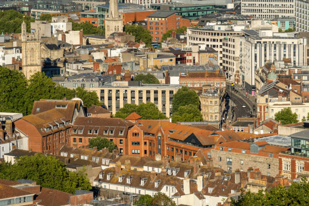 Bristol United Kingdom buildings in the central city from a high angle view Bristol United Kingdom buildings in the central city from a high angle view bristol england stock pictures, royalty-free photos & images