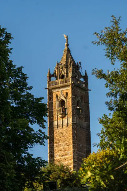 Bristol United Kingdom Cabot tower on Brandon Hill near the University