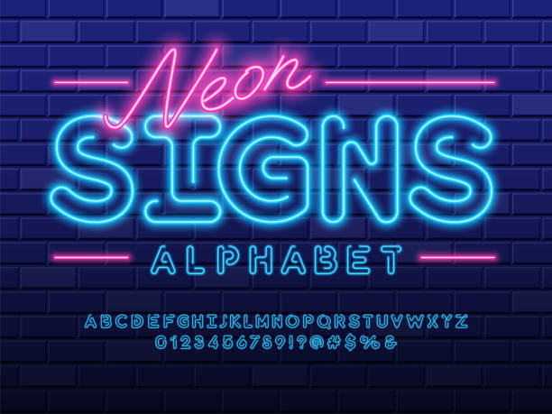 6,800+ Neon Cursive Letters Stock Photos, Pictures & Royalty-Free ...