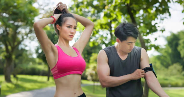 istock asian sport couple prepare running 1418156812
