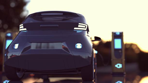 istock Electric car charging at a charging station. 3d illustration 1418158475