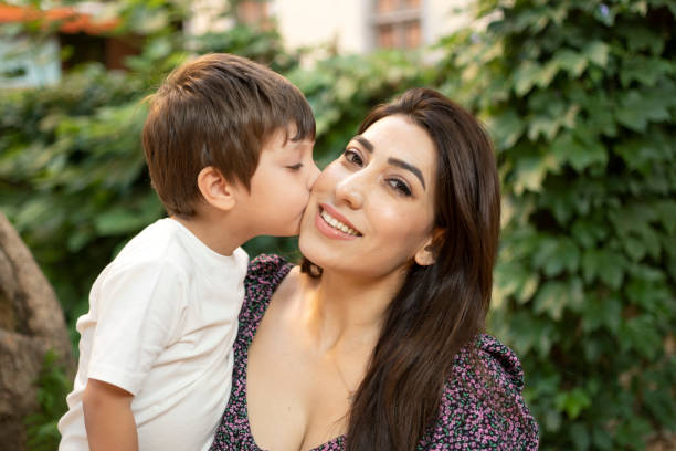 istock Happy mother and son enjoyment together 1418161115