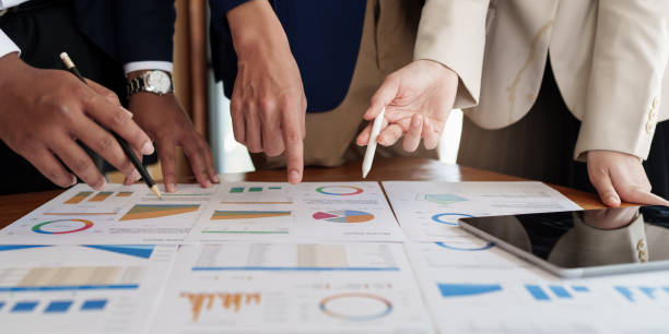 istock Success business team. Business data dashboard analysis by brainstorming 1418164237