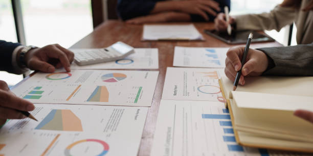 istock Success business team. Business data dashboard analysis by brainstorming 1418164820