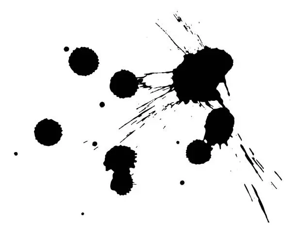 Vector illustration of Vector black and white ink splash