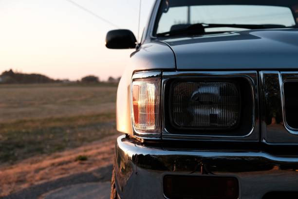 istock Closeup of a car headlight 1418166902