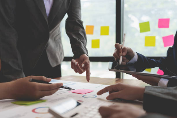 istock Success business team. Business data dashboard analysis by brainstorming 1418167682