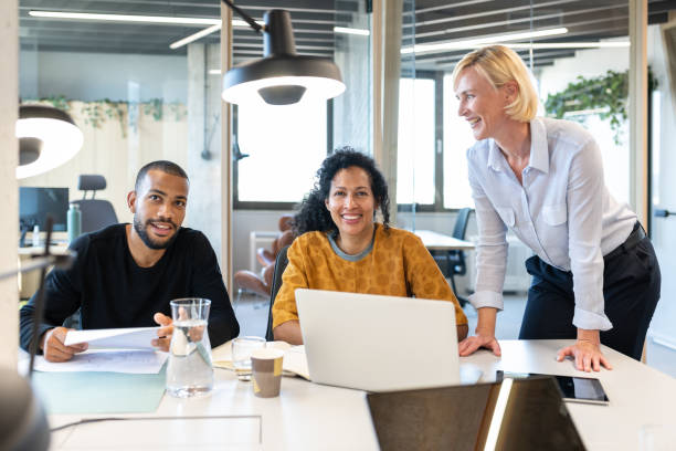 istock Business people working at a modern office 1418168721