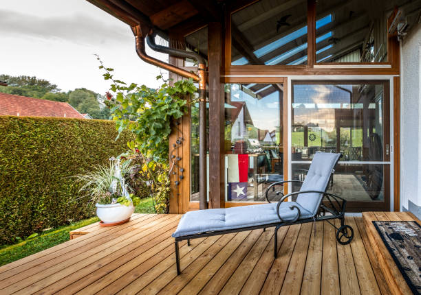 istock Covered deck with outdoor kitchen and bbq grill, Germany Bavaria 1418170162