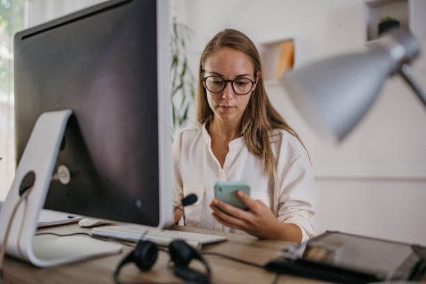istock Woman working on the computer at home office 1418171902