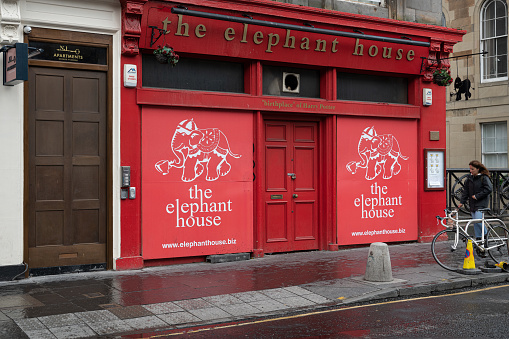 Elephant House Cafe Where Harry Potter was written currently closed following a fire, Edinburgh, United Kingdom