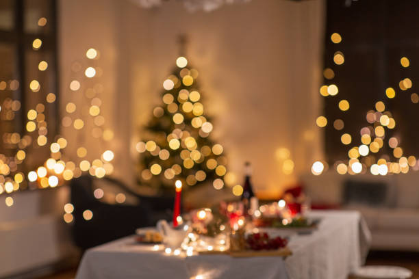 istock blurred table serving for christmas party at home 1418178356