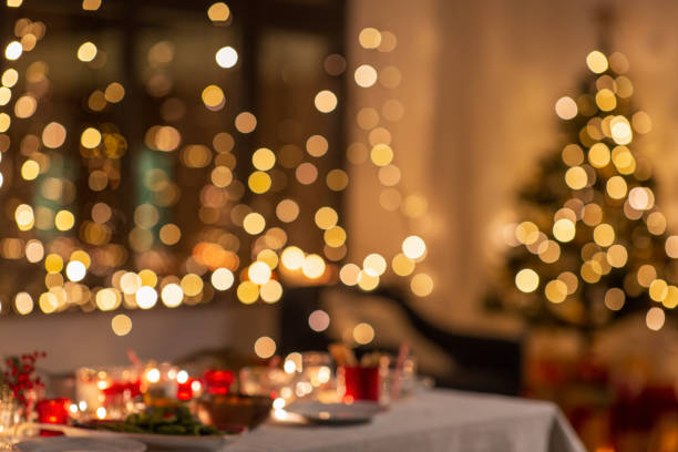 istock blurred table serving for christmas party at home 1418178589