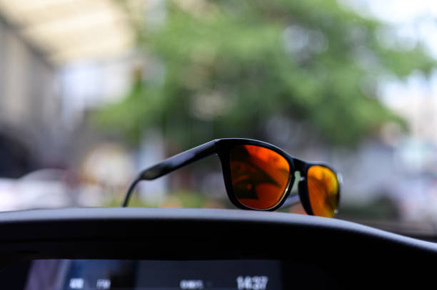 istock Fashion sunglasses placed On the car console 1418180989