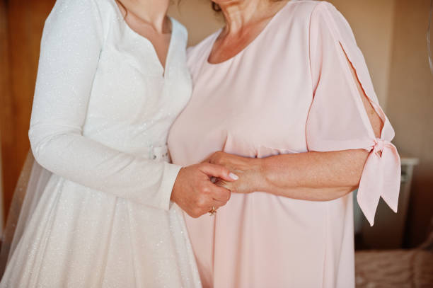 Beautiful wedding dress for the bride on the wedding day