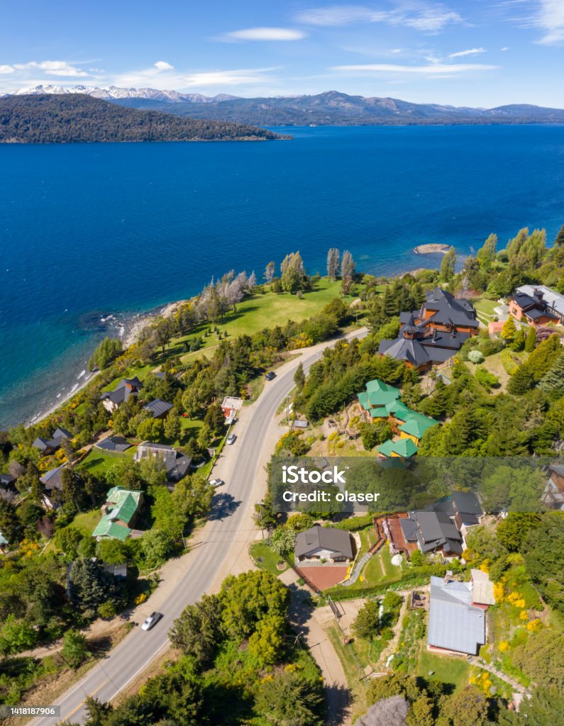 Bariloche and its spectacular view over lake and Andes. Argentina Bariloche and its spectacular view, panorama. Argentina Argentina Stock Photo