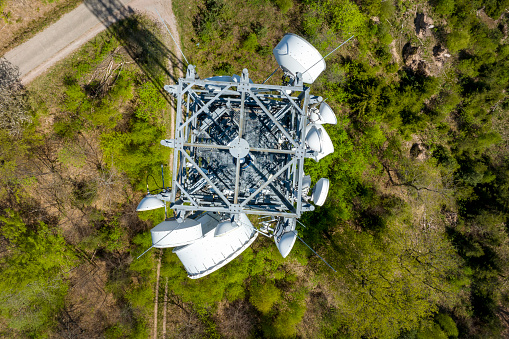 Communications tower - aerial view