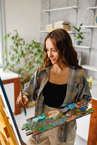 Artist enjoys while painting