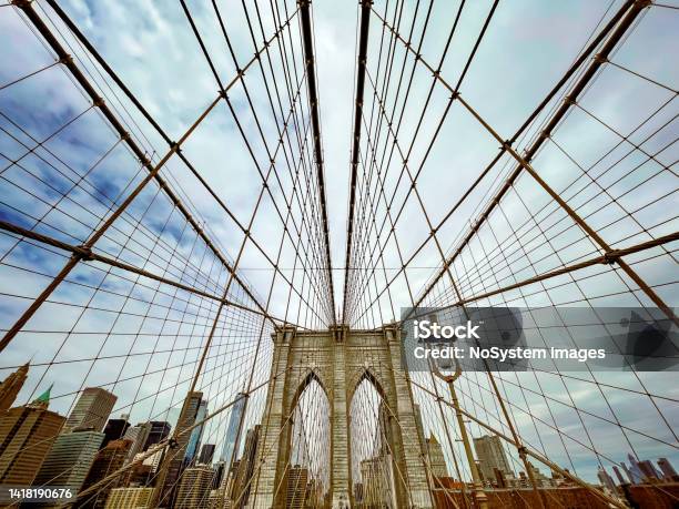 Brooklyn Bridge Stock Photo - Download Image Now - New York City, Photography, Architectural Column