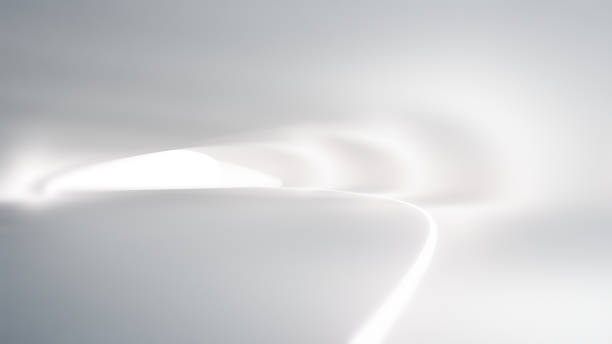 istock Empty white road floor with curved concrete wall background in tunnel or showroom. 1418195152