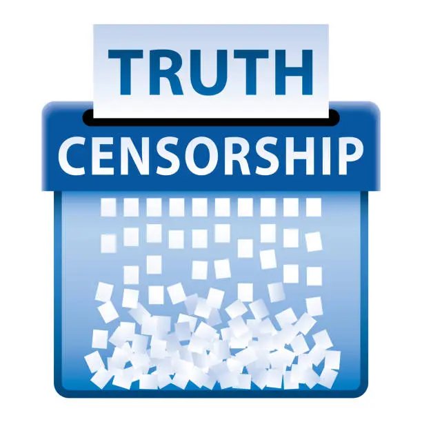 Vector illustration of Censorship, Truth and Freedom of Speech Conceptual Symbol